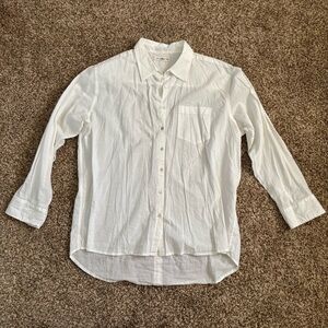 Natural Life || Oversized White Cotton Button Down Shirt Size L/XL